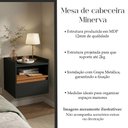 Ver imagem 2 de Mesa Cabeceira Suspensa Minerva para Quarto Compacta com Porta e Nicho - Preto/Naturale