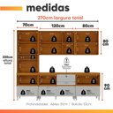 Ver imagem 4 de Armário de Cozinha Completa 10 Portas 6 Gavetas Lais Madeirado/fendi