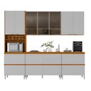 Ver imagem 3 de Armário de Cozinha Completa 10 Portas 6 Gavetas Lais Madeirado/fendi