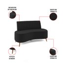 Ver imagem 6 de Sofá 2 Lugares Living 135cm Pé Palito Maraú Veludo Preto K01 - D'Rossi