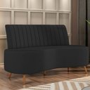 Ver imagem 2 de Sofá 2 Lugares Living 135cm Pé Palito Maraú Veludo Preto K01 - D'Rossi