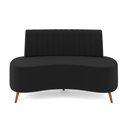 Ver imagem 3 de Sofá 2 Lugares Living 135cm Pé Palito Maraú Veludo Preto K01 - D'Rossi