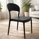 Ver imagem 4 de Kit 4 Cadeiras Sissi Plástico Polipropileno Encosto Fechado Preto Tramontina