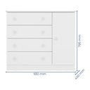 Ver imagem 3 de Comoda Sapateira 1 Porta 4 Gavetas Branco/branco- Qmovi