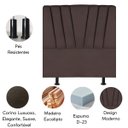 Ver imagem 4 de Cabeceira Estofada Cama Box King 195 Cm Malu Corino:marrom