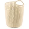Cesto Trançado Plástico Organizador Alto-P Cor:Bege - 1