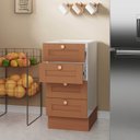 Ver imagem 4 de Balcão 4 Gavetas 40cm sem Tampo Arizona CabeCasa MadeiraOriginals Laranja/Terracota/Branco