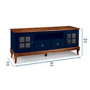 Ver imagem 4 de Rack para Sala Pés Luis Xv 2 Portas 2 Gavetas Nicho Hannover 60812 Linz Móveis -azul Petróleo/imbuia