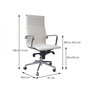 Cadeira Escritório Preta Presidente Eames Couro 3301 Alta - 4