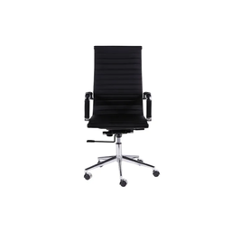 Cadeira Escritório Preta Presidente Eames Couro 3301 Alta - 2
