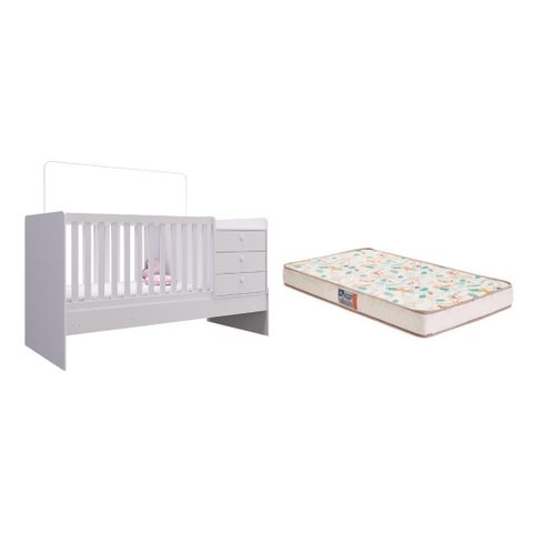 Berço Cama Multifuncional e Colchão - Fdecor