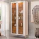 Ver imagem 2 de Cristaleira para Sala de Jantar Bar Adega 02 Portas Tarsila D05 Off White Freijó- Lyam