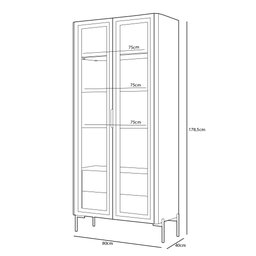 Cristaleira para Sala de Jantar Bar Adega 02 Portas Tarsila D05 Off White Freijó- Lyam - 4
