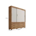 Ver imagem 2 de Guarda Roupas Casal Itapema Ii 3 Portas 9 Gvts Cor Cedro/areia