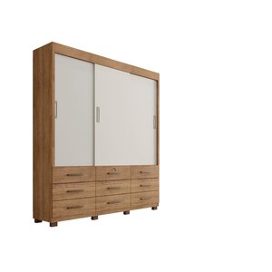 Guarda Roupas Casal Itapema Ii 3 Portas 9 Gvts Cor Cedro/areia