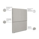 Ver imagem 3 de Cabeceira Estofada Solteiro Luna 90cm Linho Cinza