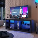 Ver imagem 6 de Rack com Led 02 Prateleiras em Vidro 136cm Preto Proddy