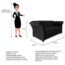 Ver imagem 7 de Sofá Recamier Divã Chesterfield 175cm Sofia Suede Preto Capitonê- Mabe Magazine
