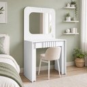 Ver imagem 1 de Penteadeira Camarim com LED e Espelho 1 Gaveta Ripada 90cm Blush B02 Branco - Lyam Decor