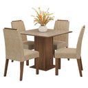 Ver imagem 2 de Conjunto Sala de Jantar Tampo de Vidro 4 Cadeiras Rustic/crema/imperial Capri Madesa
