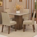 Ver imagem 1 de Conjunto Sala de Jantar Tampo de Vidro 4 Cadeiras Rustic/crema/imperial Capri Madesa