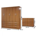 Ver imagem 4 de Guarda-roupa Casal Ruby 6 Portas 9 Gavetas com Cômoda 10 Gavetas Cinamomo - Panorama Móveis