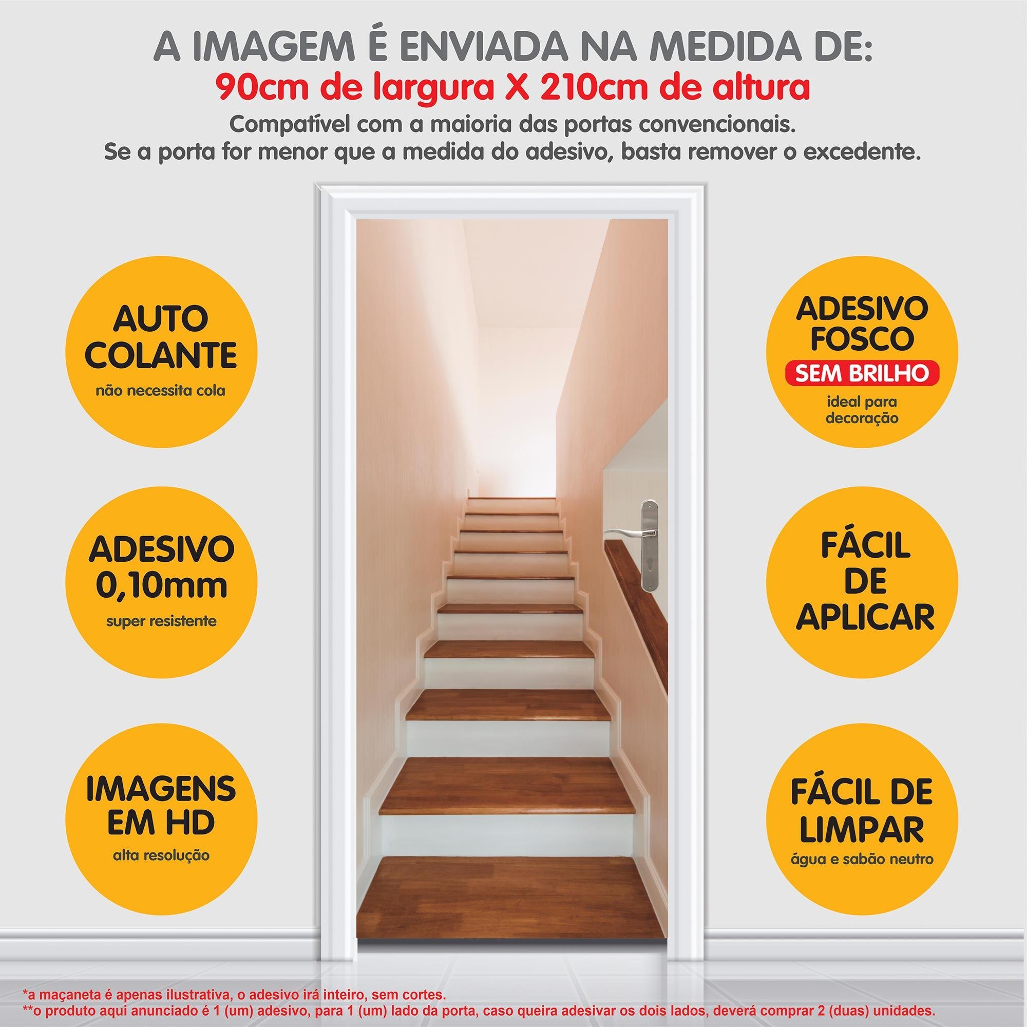 Adesivo Decorativo Porta Escada Corrimão de Madeira Casa - 5