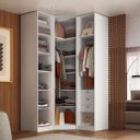 Ver imagem 4 de Guarda Roupa de Canto Obliquo 3 Portas Reflecta MDF Altezza Belmax:Branco
