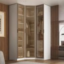Ver imagem 1 de Guarda Roupa de Canto Obliquo 3 Portas Reflecta MDF Altezza Belmax:Branco