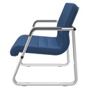 Ver imagem 5 de Cadeira de Escritório Recepção com Braço Fixa Cromada Lev P03 Crepe Azul - Lyam Decor