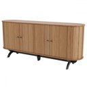 Ver imagem 2 de Balcão Buffet Premium 100% Mdf 4 Portas 1 Prateleira Freijó/preto - Panorama Móveis