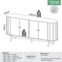 Ver imagem 4 de Balcão Buffet Premium 100% Mdf 4 Portas 1 Prateleira Freijó/preto - Panorama Móveis