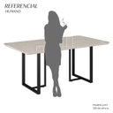 Ver imagem 4 de Mesa para Sala de Jantar Retangular 160x90cm MDF com Vidro Lunna Branco Preto Fosco/Off White