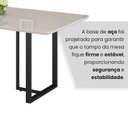 Ver imagem 7 de Mesa para Sala de Jantar Retangular 160x90cm MDF com Vidro Lunna Branco Preto Fosco/Off White