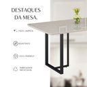 Ver mais imagens de Mesa para Sala de Jantar Retangular 160x90cm MDF com Vidro Lunna Branco Preto Fosco/Off White