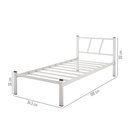 Ver imagem 2 de Cama Solteiro Infinito Branca em Aço Reforçado com Cabeceira Moderna e Estrado Resistente