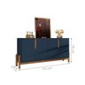 Conjunto Buffet 170 e Cristaleira Jayce Azul Cobalto Cedro - 5