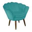 Ver imagem 2 de Conjunto 2 Poltronas Pétala Decorativa Estofada Suede Azul Turquesa - Incasa Decor