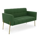 Ver imagem 6 de Sofá Namoradeira e Poltrona Pé de Ferro Dourado Elisa Suede D03 - D'Rossi Cor Verde