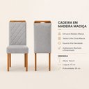 Ver imagem 4 de Sala de Jantar Mesa Atenas e 4 Cadeiras Cristal Madeira Maciça Tecido Linho Cinza Prata Móveis Mundi