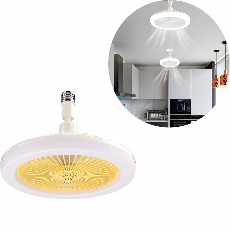 Luminária Ventilador de Teto Luz Led Quarto Sala Iluminação