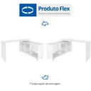 Ver imagem 5 de Escrivaninha Retrô em L Mesa Escritório e Home Office com 2 Gavetas e 5 Nichos Gold