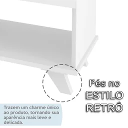 Escrivaninha Retrô em L para Escritório e Home Office com 2 Gavetas e 5 Nichos Gold - 7