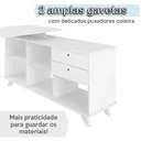Ver mais imagens de Escrivaninha Retrô em L Mesa Escritório e Home Office com 2 Gavetas e 5 Nichos Gold