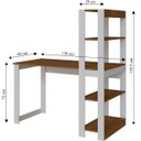 Ver imagem 2 de Mesa Escrivaninha C/ Estante 4 Prateleiras Licce Branco/freijó