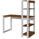 Ver imagem 4 de Mesa Escrivaninha C/ Estante 4 Prateleiras Licce Branco/freijó