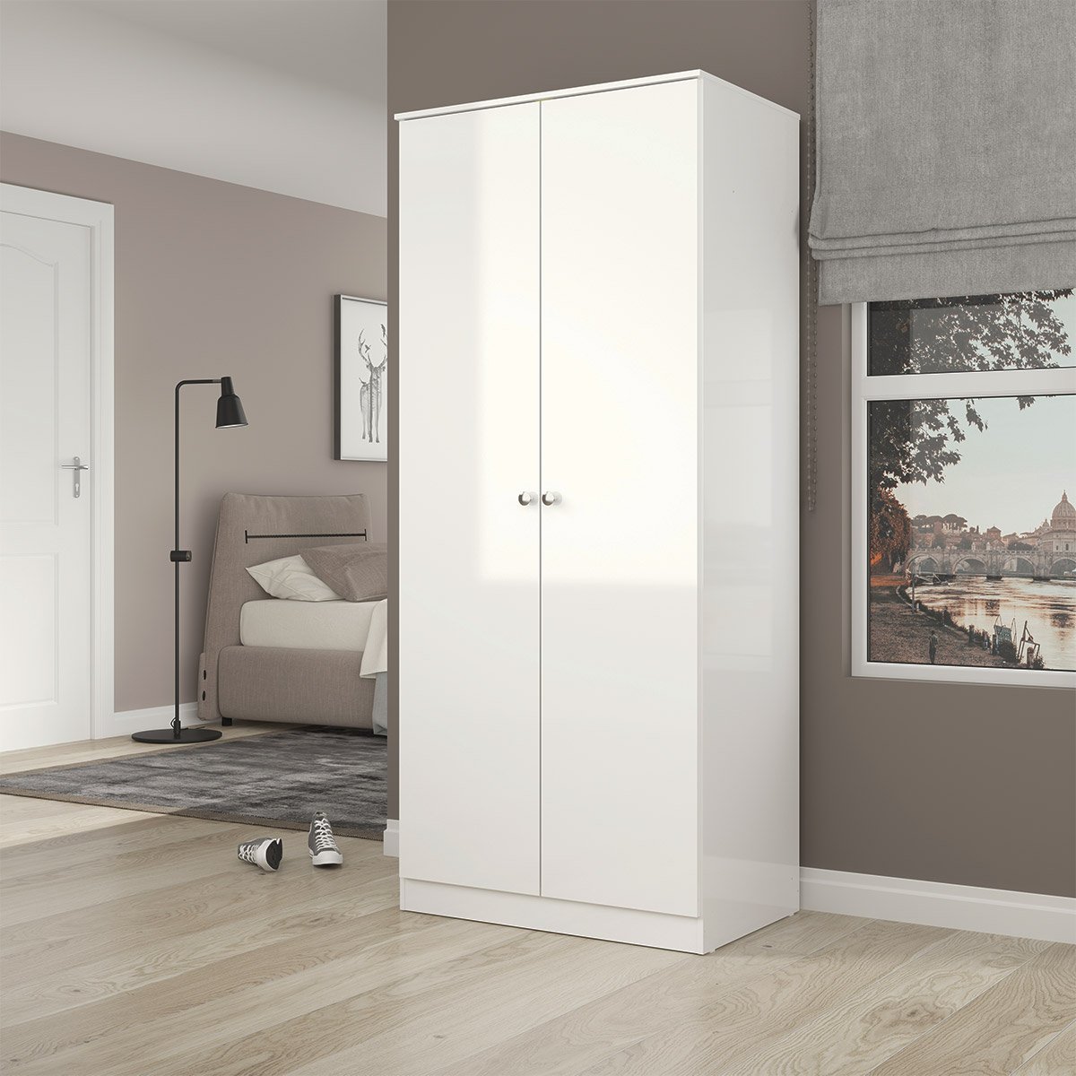 Guarda Roupa com 2 Portas 75x175cm Branco 6502 - 2