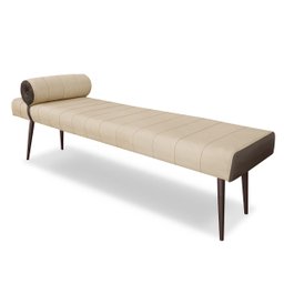 Recamier Divã Puff Luxo Bege 1.58cm Pés Palito em Aço Bz Home Decor - 2