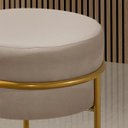 Ver imagem 3 de Puff Redondo Argola Levi Veludo Bege Base em Aço Dourado