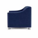 Ver imagem 3 de Kit 3 Poltronas Reforçadas Recepção Barbearia Tecido Corino Azul-marinho